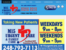 Tablet Screenshot of m15urgentcare.com